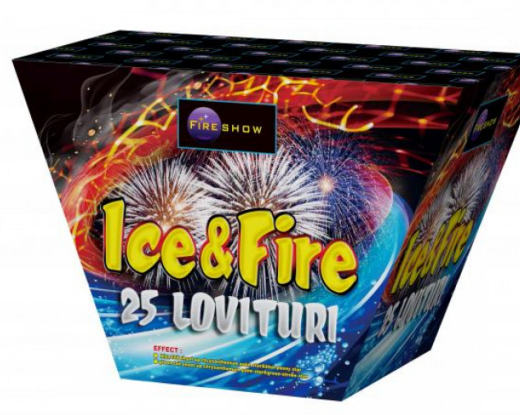BATERIE de artificii  ICE&FIRE 25 FOCURI CALIBRU 30 MM Fireshow