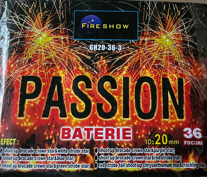 Baterie de Artificii 36 focuri calibrul 20mm Fireshow  Passion