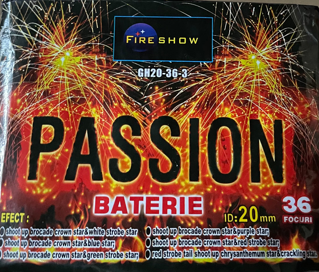 Baterie de Artificii 36 focuri calibrul 20mm Fireshow  Passion
